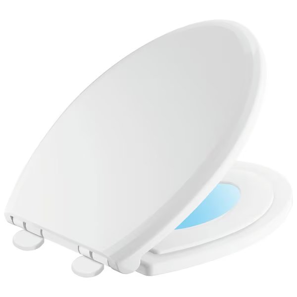 Sanborne: Elongated Slow-Close / Quick-Release Nightlight Family Seat, Delta, Mfr#: 833902-N-WH